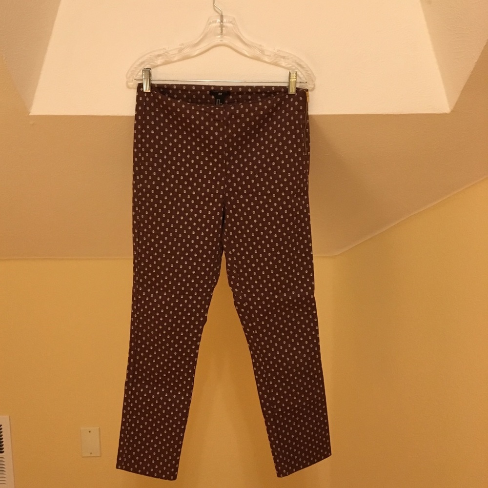 H&M high waisted pattern crop pant, side zip